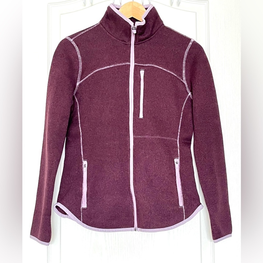 Old Navy Plum Fitted Sweater-Fleece Full Zip Jacket Purple XS Gorpcore CabinCore